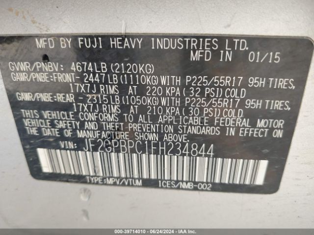 JF2GPBPC1FH234844 Subaru Xv Crosstrek Hybrid Touring