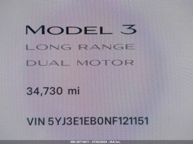 2022 TESLA MODEL 3 5YJ3E1EB0NF121151 Photo 6