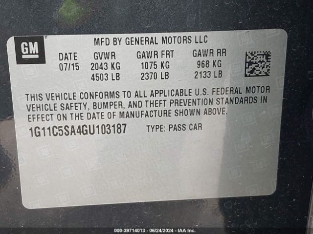 1G11C5SA4GU103187 Chevrolet Malibu Limited Lt