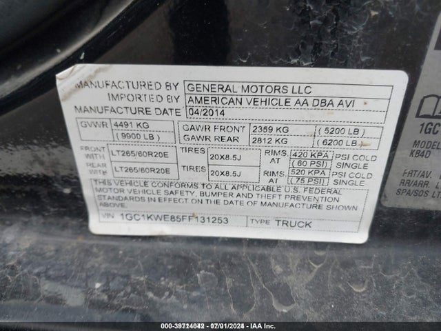 Chevrolet Silverado 2500hd Ltz 2015 1GC1KWE85FF131253 Image 9