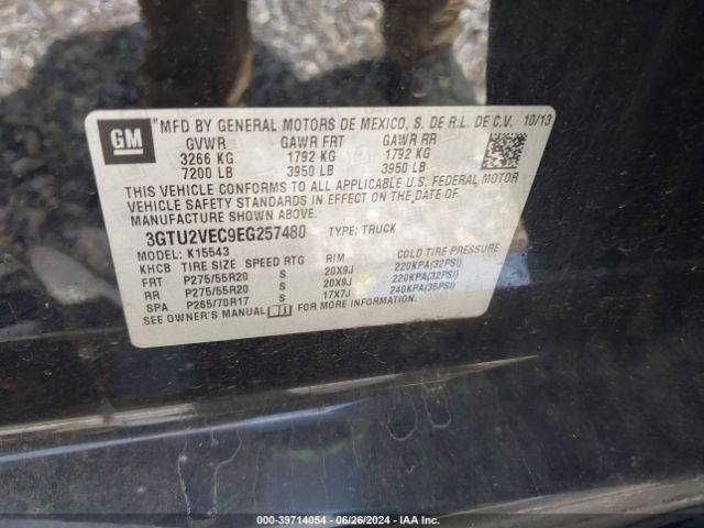 3GTU2VEC9EG257480 GMC Sierra 1500 Slt