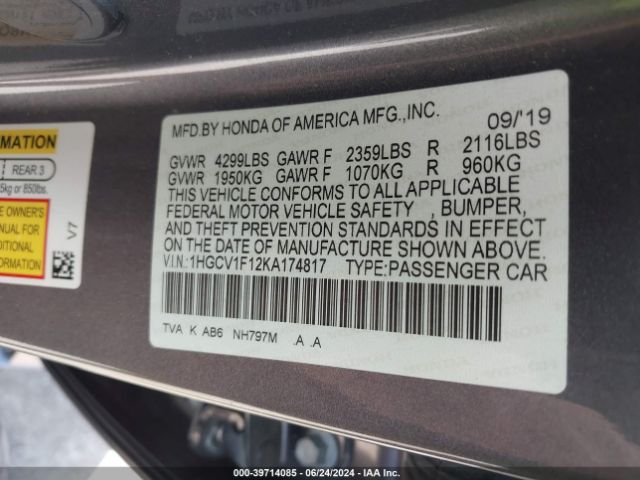 1HGCV1F12KA174817 Honda ACCORD LX