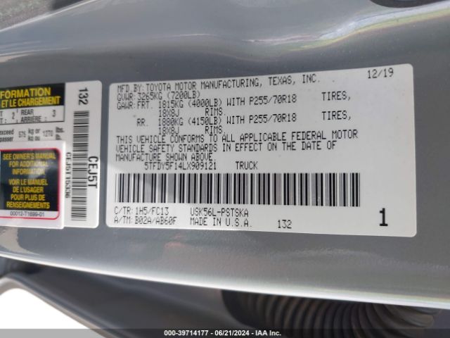 5TFDY5F14LX909121 Toyota Tundra Sr5