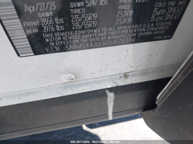 Hyundai Santa Fe Limited 2023 5NMS44AL6PH578384 Image 9