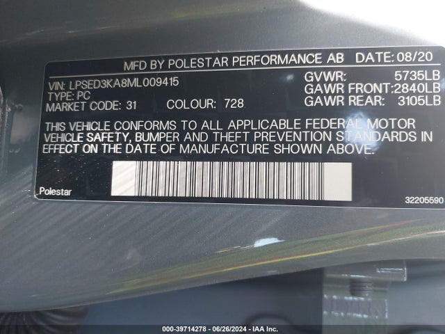 Polestar 2 Launch Edition 2021 LPSED3KA8ML009415 Image 9