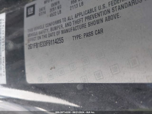2G1FB1E33F9114255 Chevrolet Camaro 2ls