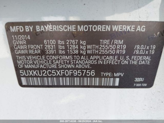 5UXKU2C5XF0F95756 BMW X6 Xdrive35i