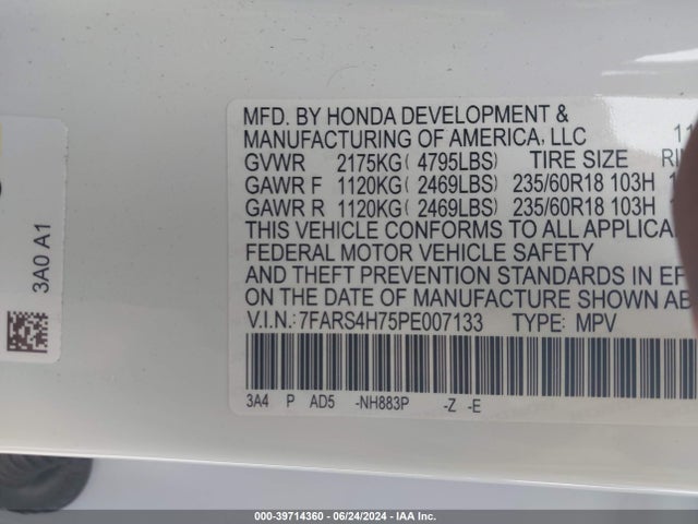 Honda Cr-v Ex-l Awd 2023 7FARS4H75PE007133 Image 9