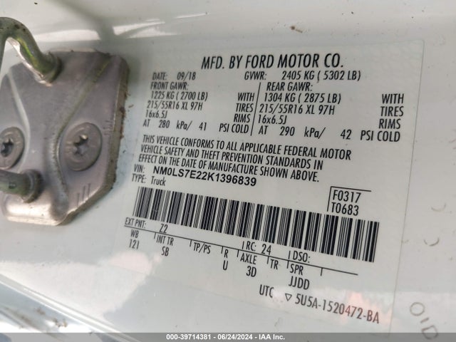 Ford Transit Connect Xl 2019 NM0LS7E22K1396839 Image 9