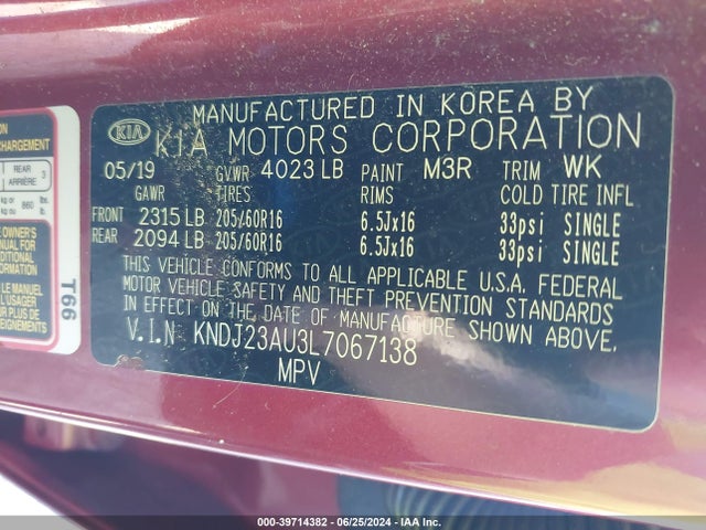 KIA SOUL S 2020 KNDJ23AU3L7067138 Image 9