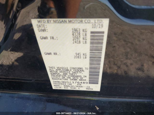 1N4BL4BV2LC176489 Nissan Altima S Fwd