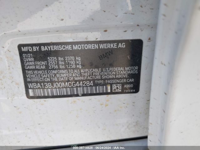 2021 BMW 530I WBA13BJ00MCG44284 Photo 8