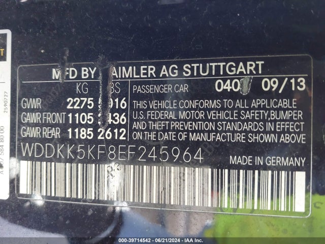 WDDKK5KF8EF245964 Mercedes-Benz E 350