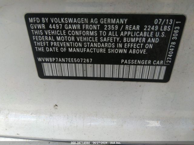WVWBP7AN7EE507267 Volkswagen Cc 2.0t Sport