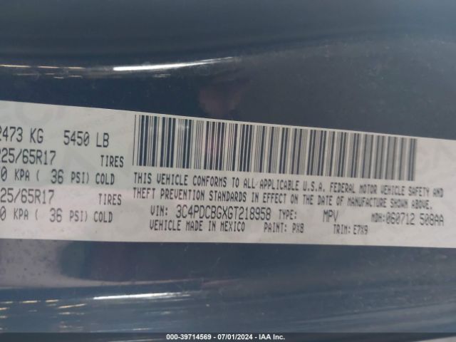 3C4PDCBGXGT218958 Dodge Journey Sxt