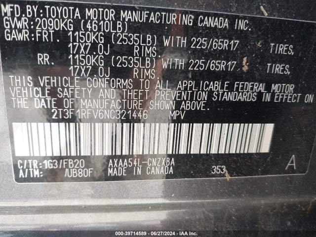 Toyota RAV4 LE 2022 2T3F1RFV6NC321446 Image 9