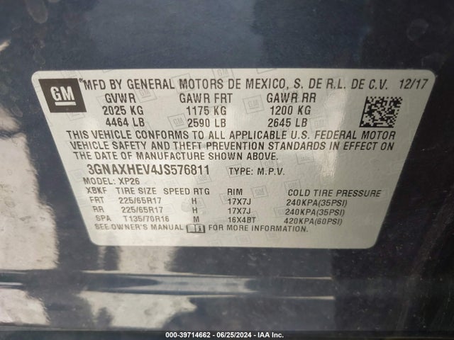 3GNAXHEV4JS576811 Chevrolet EQUINOX LS