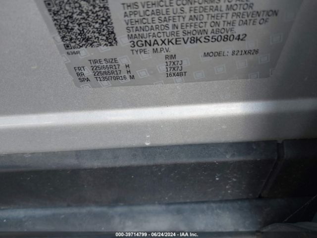 3GNAXKEV8KS508042 Chevrolet EQUINOX LT