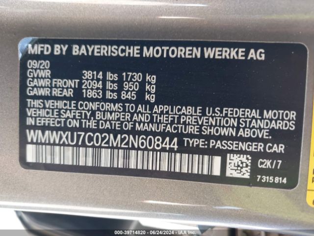 WMWXU7C02M2N60844 Mini Hardtop Cooper