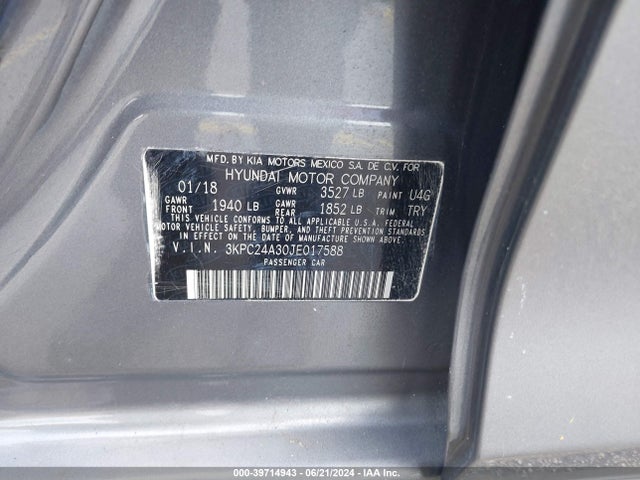 Hyundai ACCENT SE 2018 3KPC24A30JE017588 Image 9