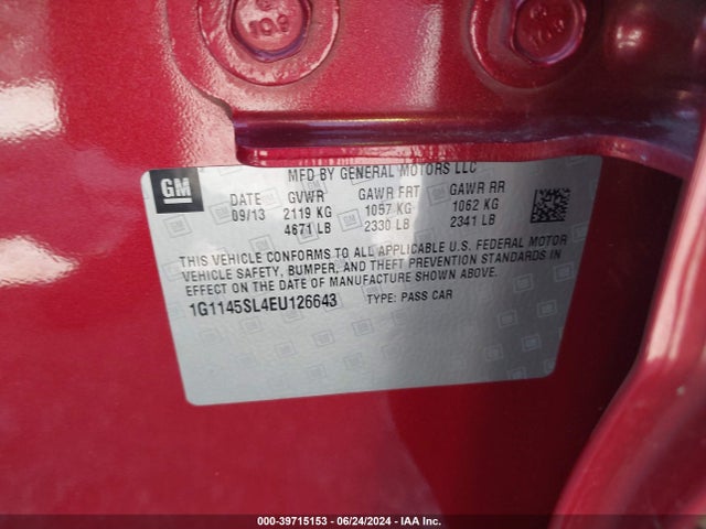 Chevrolet Impala 1lz 2014 1G1145SL4EU126643 Image 9