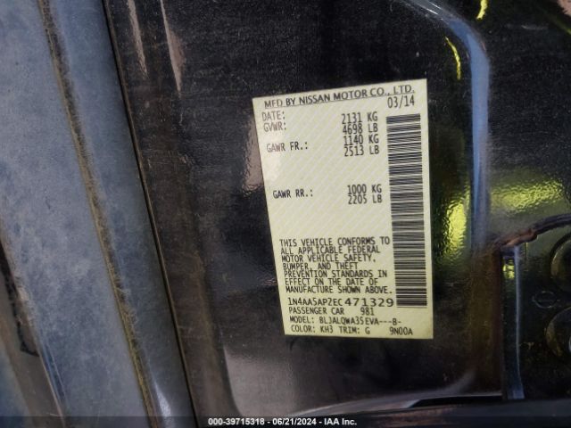 1N4AA5AP2EC471329 Nissan Maxima 3.5 S/3.5 Sv