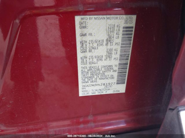 5N1AZ2MG9FN281977 Nissan MURANO S