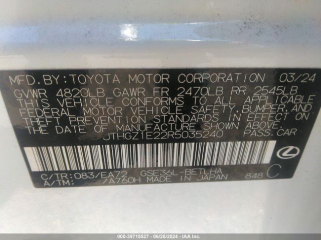 JTHGZ1E22R5035240 Lexus Is 350 F Sport