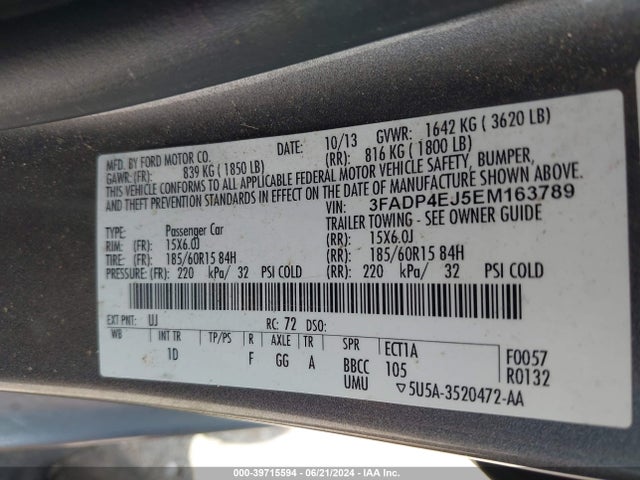Ford FIESTA SE 2014 3FADP4EJ5EM163789 Image 9