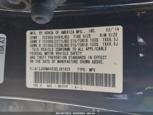 5J6RM4H30EL061625 Honda CR-V LX