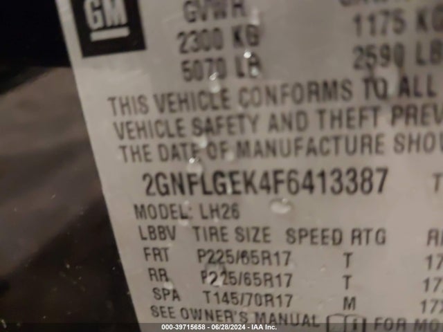 Chevrolet Equinox 2lt 2015 2GNFLGEK4F6413387 Image 9