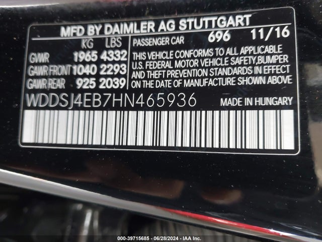 Mercedes-Benz CLA 250 2017 WDDSJ4EB7HN465936 Image 9