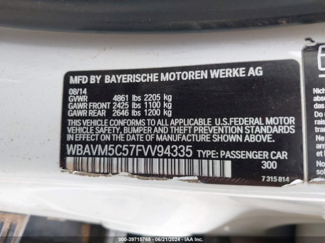 WBAVM5C57FVV94335 BMW X1 Xdrive35i