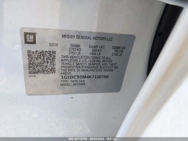 1G1BC5SM4K7150788 Chevrolet CRUZE LS