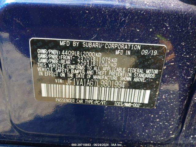 JF1VA1A67L9801994 Subaru WRX