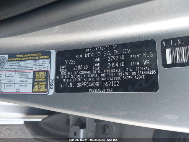KIA Forte Gt-line 2023 3KPF54AD9PE592102 Image 9