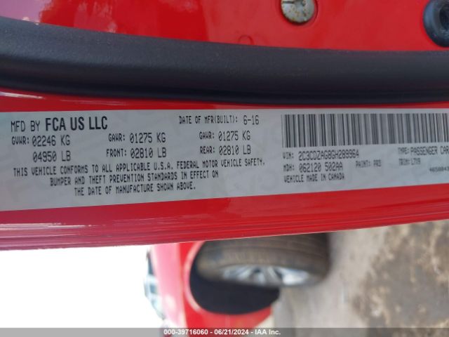 2C3CDZAG8GH289964 Dodge Challenger Sxt