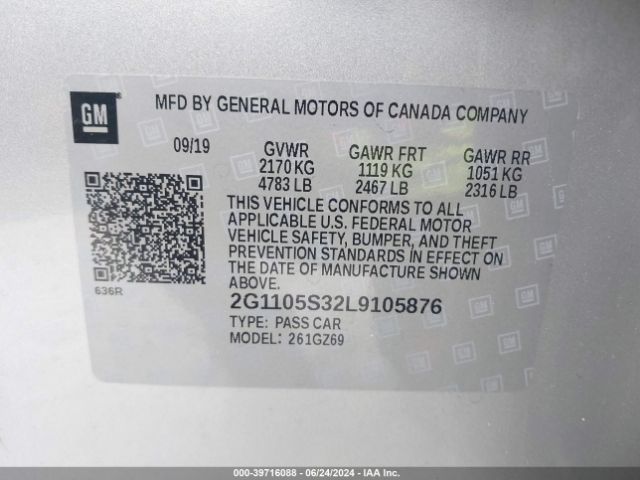 2G1105S32L9105876 Chevrolet Impala Fwd Premier