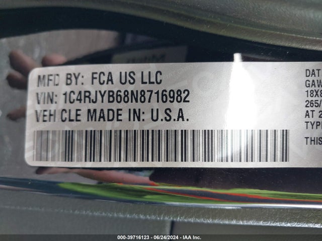 1C4RJYB68N8716982 Jeep Grand Cherokee 4xe Limited 4x4