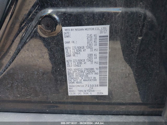 Nissan Rogue Sl 2018 5N1AT2MV3JC715038 Image 9
