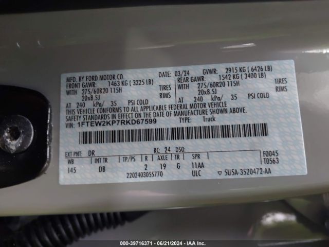 1FTEW2KP7RKD67599 Ford F-150 Stx