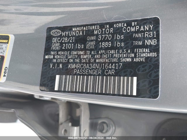 Hyundai Venue Limited 2022 KMHRC8A34NU164417 Image 9