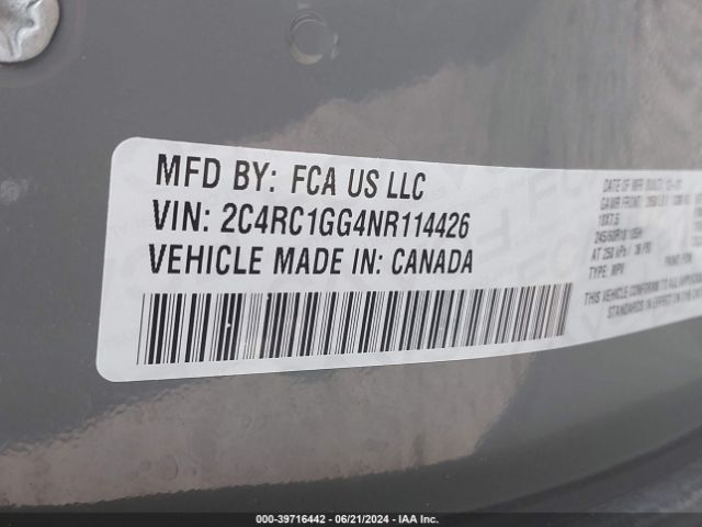 2022 CHRYSLER PACIFICA 2C4RC1GG4NR114426 Photo 8