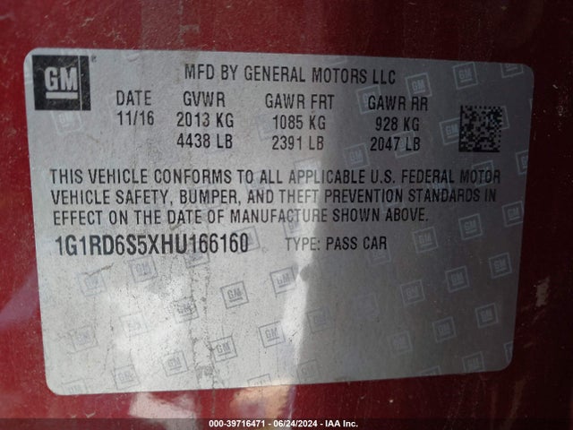 Chevrolet Volt Premier 2017 1G1RD6S5XHU166160 Image 9