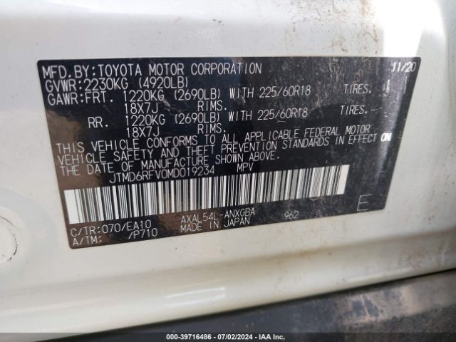 JTMD6RFV0MD019234 Toyota Rav4 Hybrid Limited