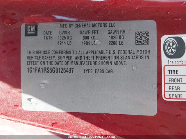 Chevrolet Camaro 1lt 2016 1G1FA1RS5G0125497 Image 9