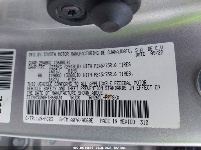 Toyota Tacoma Sr5 2023 3TYAX5GN0PT068034 Image 9