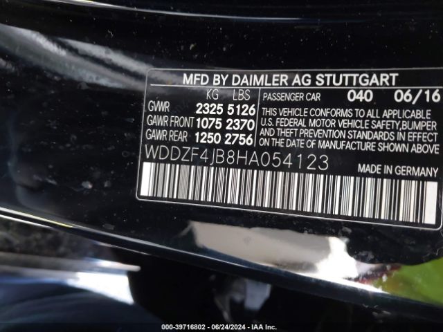 WDDZF4JB8HA054123 Mercedes-Benz E 300