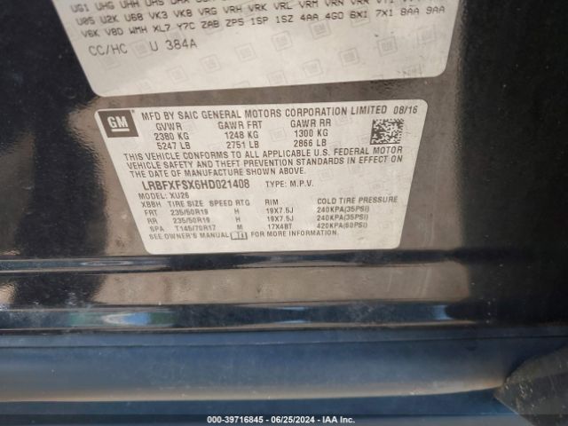LRBFXFSX6HD021408 Buick Envision Premium Ii