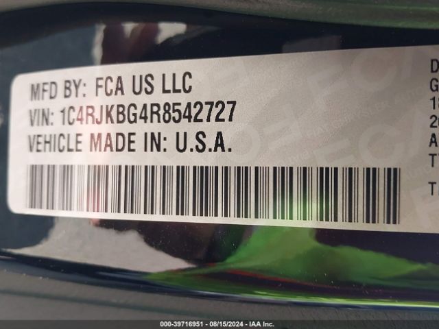 1C4RJKBG4R8542727 Jeep Grand Cherokee L Limited 4x4